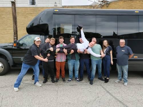 Driver held by customers 2 MT Limo having fun